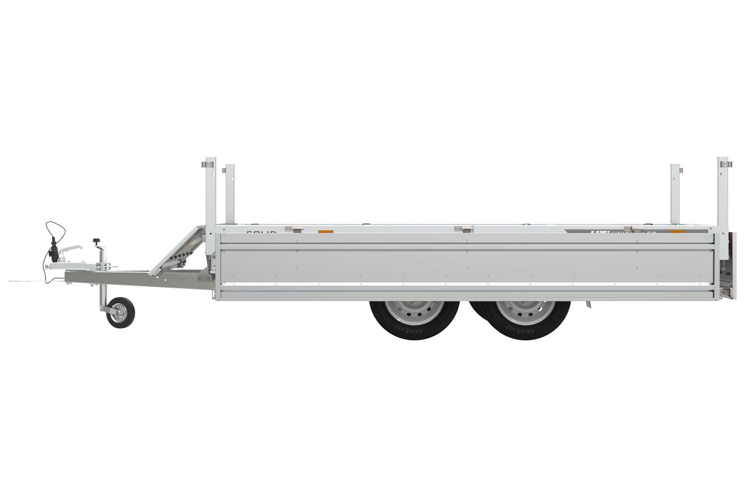 1-Achs-Anhänger GARDEN TRAILER 264 KIPP mit Laubgitteraufsatz, grauer Hochplane, Hochspriegel und Stützrad – Bild 2