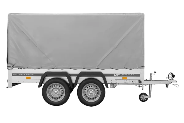 Anhänger Garden Trailer 264/2 KIPP MIT STÜTZRAD, H-1100-HOCHSPRIEGEL UND GRAUER PLANE – Bild 3