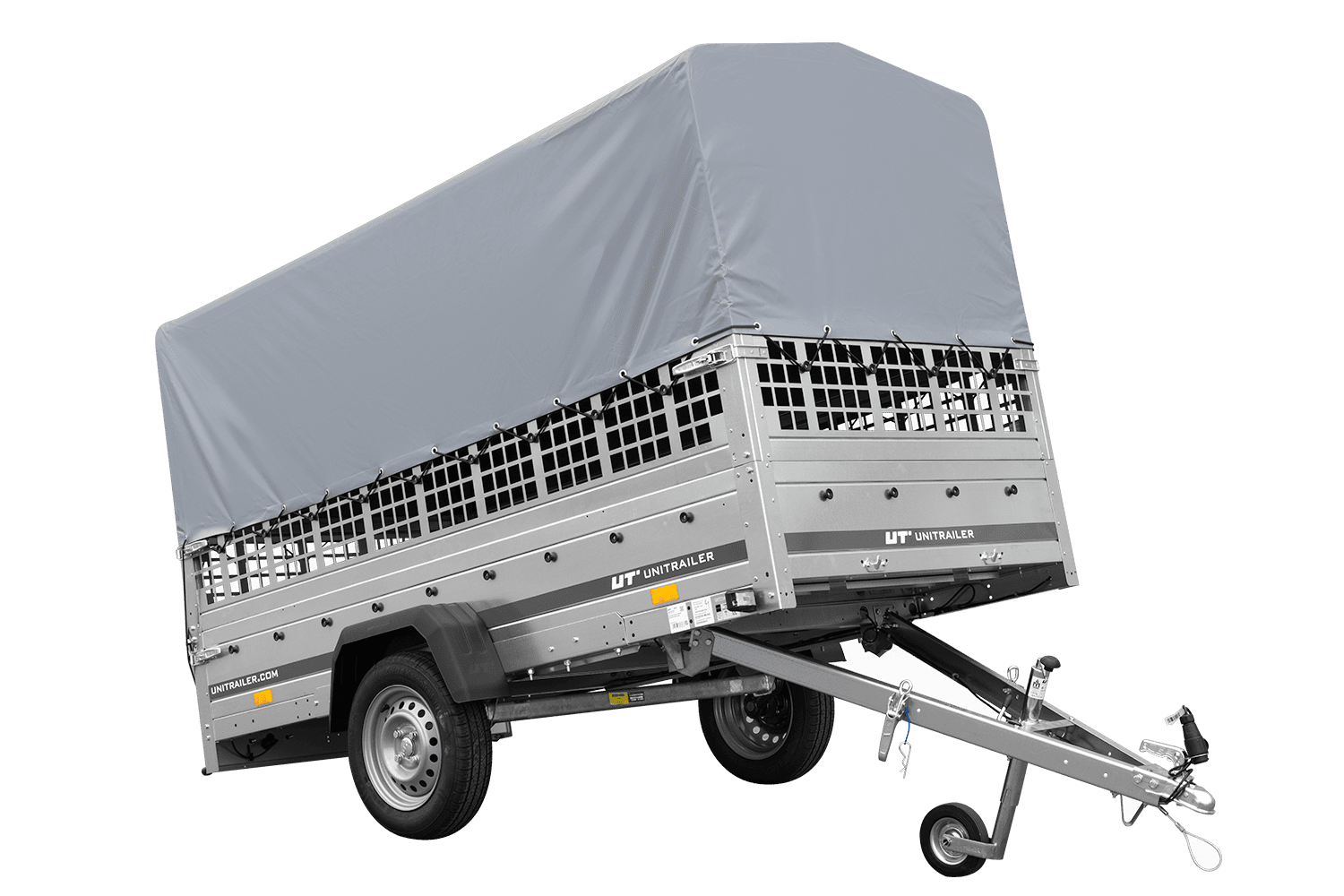1-Achs-Anhänger GARDEN TRAILER 264 KIPP mit Laubgitteraufsatz, grauer Hochplane, Hochspriegel und Stützrad – Bild 18