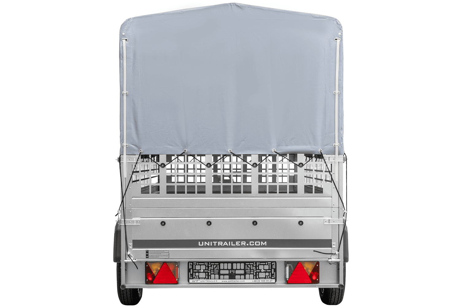 1-Achs-Anhänger GARDEN TRAILER 264 KIPP mit Laubgitteraufsatz, grauer Hochplane, Hochspriegel und Stützrad – Bild 14