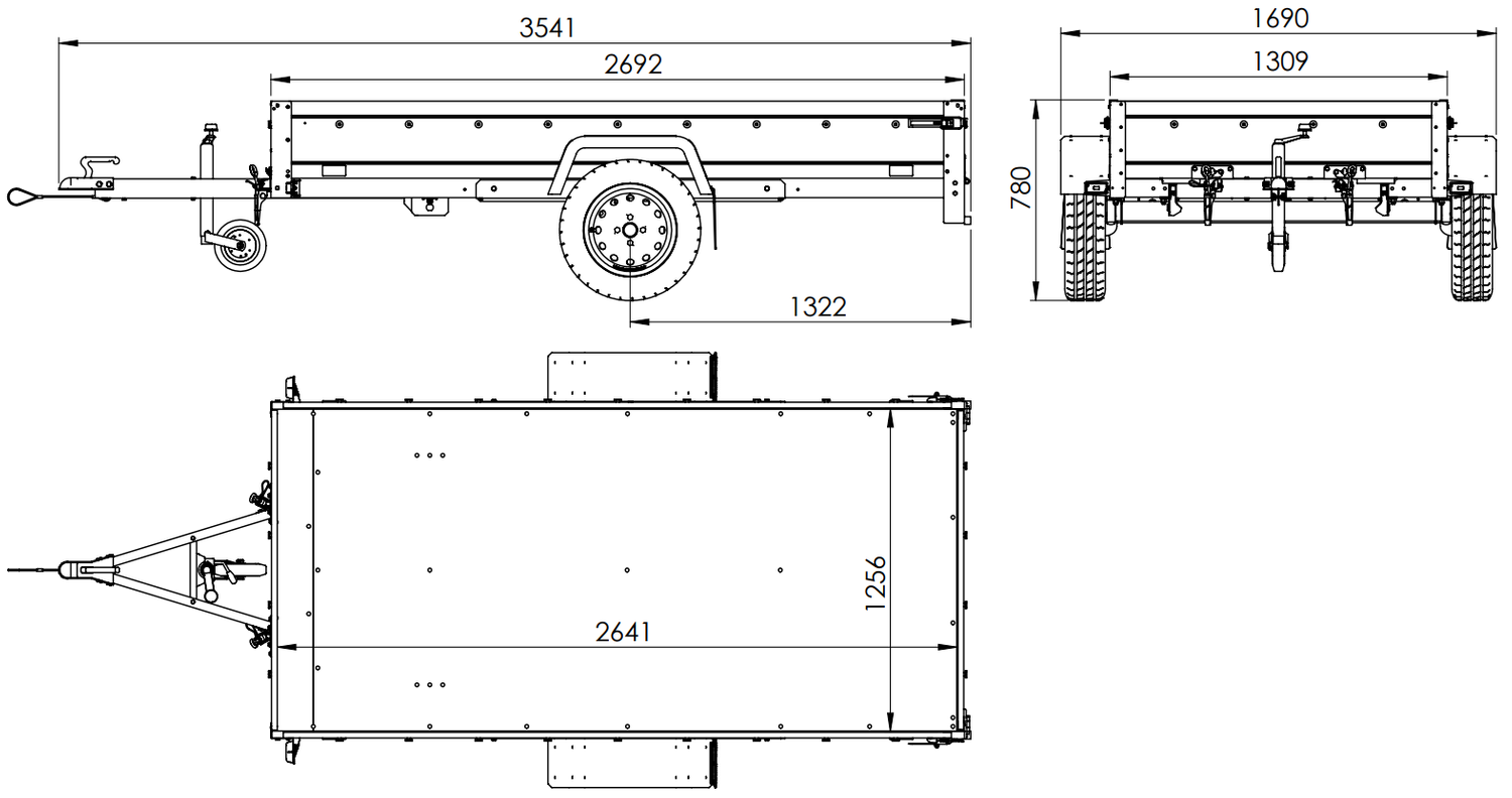 Anhänger GARDEN TRAILER 264 KIPP mit Bordwandaufsatz und Aludeckel – Bild 7