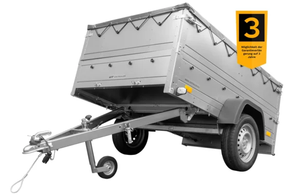 Anhänger kippbar Garden Trailer 201 KIPP mit zusätzlichen Bordwänden, Stützrad und Flachplane-Neu – Bild 3