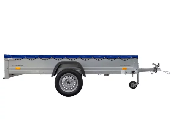 Einachs-tieflader Garden Trailer 264 Kipp Mit Stützrad, Querstreben Und Blauer Flachplane-Neu – Bild 5