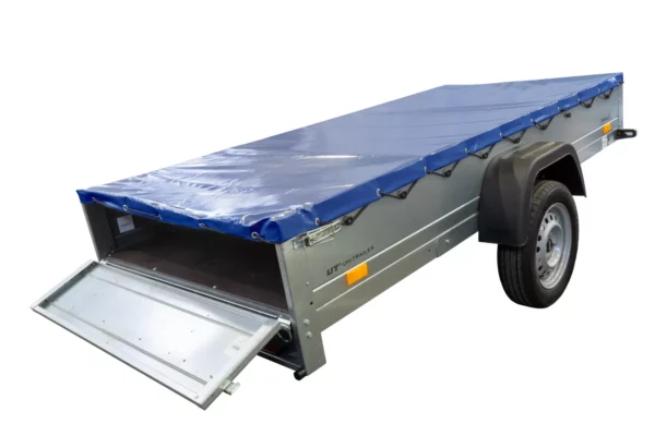 Einachs-tieflader Garden Trailer 264 Kipp Mit Stützrad, Querstreben Und Blauer Flachplane-Neu – Bild 7