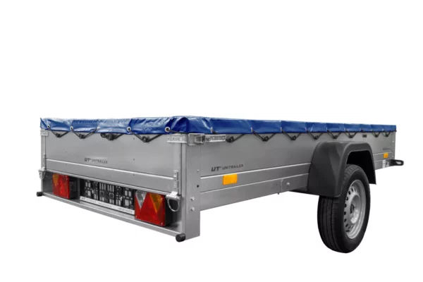 Einachs-tieflader Garden Trailer 264 Kipp Mit Stützrad, Querstreben Und Blauer Flachplane-Neu – Bild 2