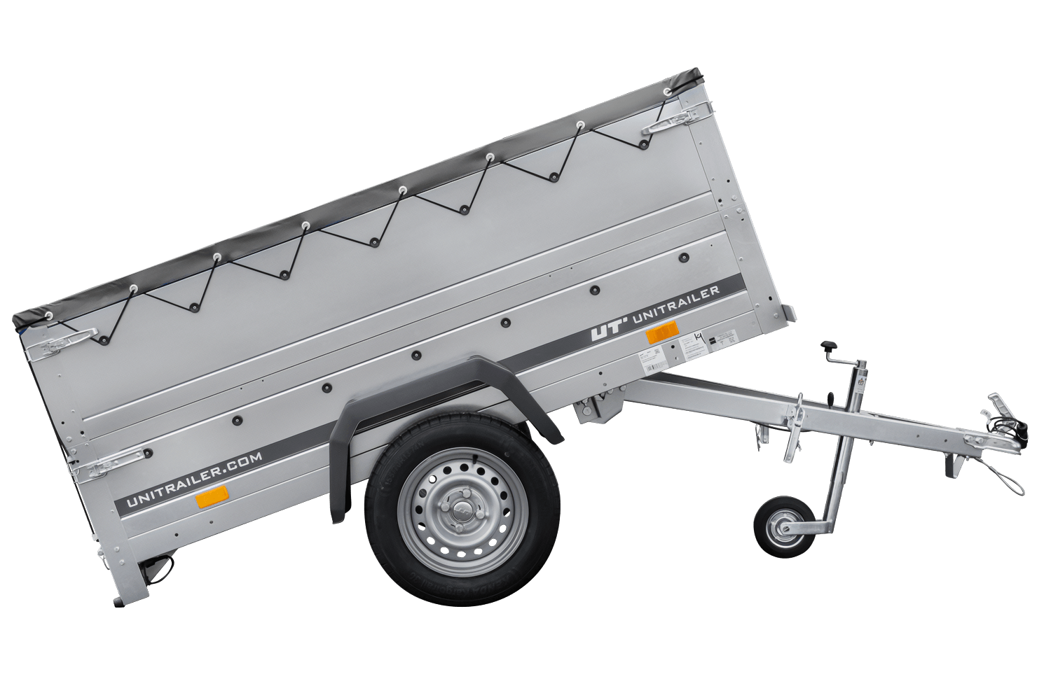 Kippbarer Pkw Anhänger GARDEN TRAILER 200 KIPP mit zusätzlichen Bordwänden, Stützrad und Flachplane