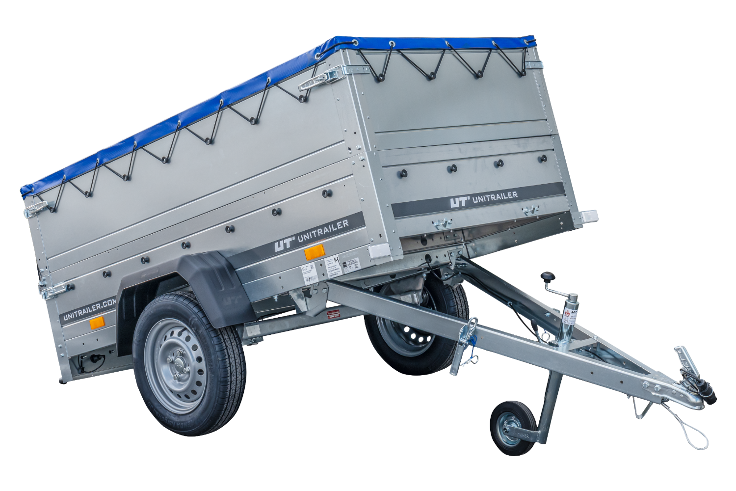 Kippbarer Pkw Anhänger GARDEN TRAILER 200 KIPP mit zusätzlichen Bordwänden, Stützrad und Flachplane – Bild 3