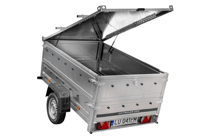 Leichtanhänger auf Federn 200×125 UNITRAILER GARDEN 201/R KIPP mit BIS-Seiten und Aluminiumabdeckung – Bild 6