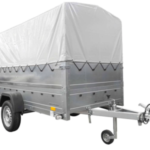 Leichtanhänger auf Federn 264×125 UNITRAILER GARDEN 264/R KIPP mit BIS-Seiten, H-800-Rahmen und grauer Plane