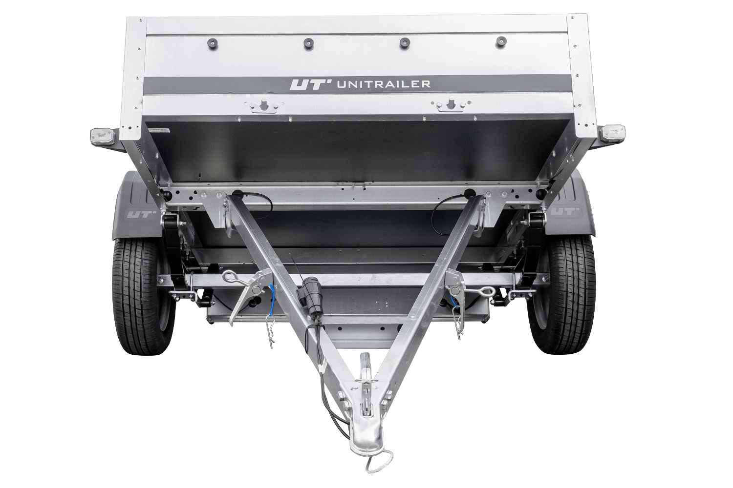 Leichtanhänger auf Federn 264×125 UNITRAILER GARDEN 264/R KIPP mit BIS-Seiten, H-800-Rahmen und grauer Plane – Bild 6