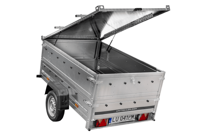 Leichter Anhänger 200×125 UNITRAILER GARDEN 201 KIPP mit BIS-Seitenwänden und Aluminiumabdeckung – Bild 2