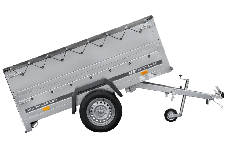 Kippbarer Pkw Anhänger GARDEN TRAILER 200 KIPP mit zusätzlichen Bordwänden, Stützrad und Flachplane