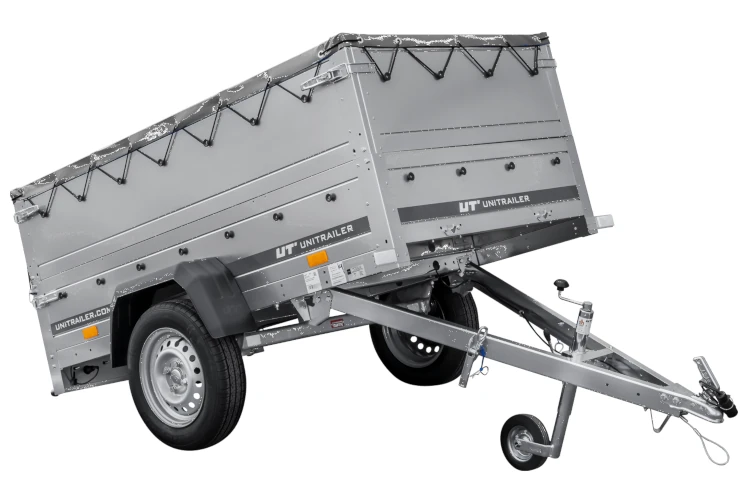 Kippbarer Pkw Anhänger GARDEN TRAILER 200 KIPP mit zusätzlichen Bordwänden, Stützrad und Flachplane