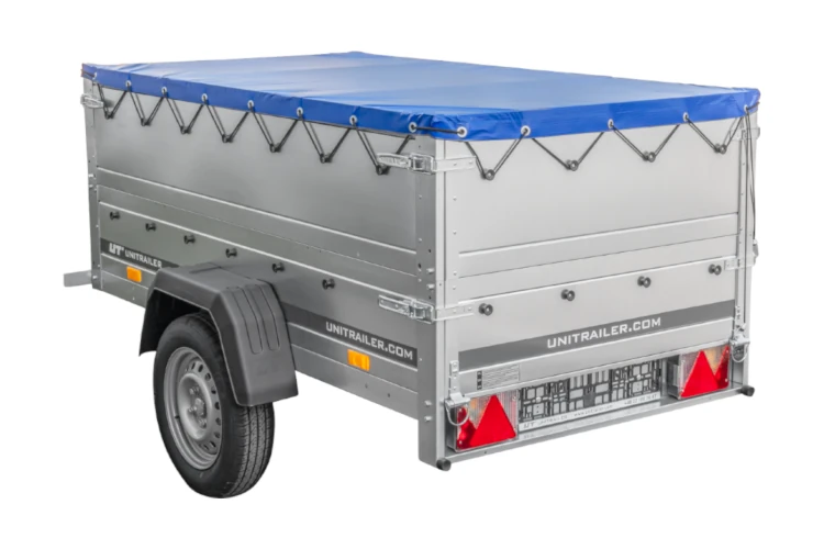 Kippbarer Pkw Anhänger GARDEN TRAILER 200 KIPP mit zusätzlichen Bordwänden, Stützrad und Flachplane