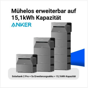 2000W Balkonkraftwerk mit Speicher - 4x Jolywood 500W JW-HD108N-R2 Bifazial Glas-Glas Full Black & Anker Solix Solarbank 2 Pro