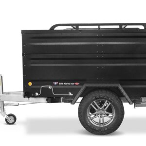 TPV Kofferanhänger 1300kg KT-EB3 Offroad Plus Bordwanderhöhung Geschlossen Gebremst Schwarz